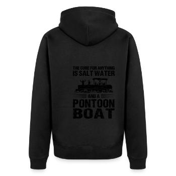 Ponton Pontonierboot Geschenk - Unisex Premium Bio Zip Hoodie - Schwarz - Hinten - Nico (187cm)