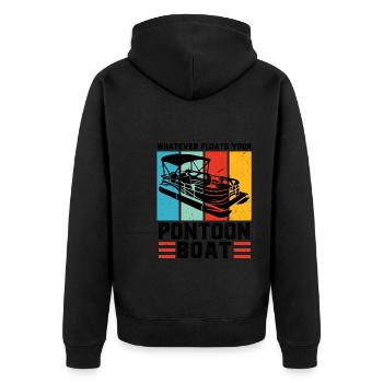 Ponton Pontonierboot Geschenk - Unisex Premium Bio Zip Hoodie - Schwarz - Hinten - Nico (187cm)