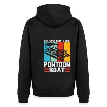 Ponton Pontonierboot Geschenk - Unisex Premium Bio Zip Hoodie - Schwarz - Hinten - Nico (187cm)