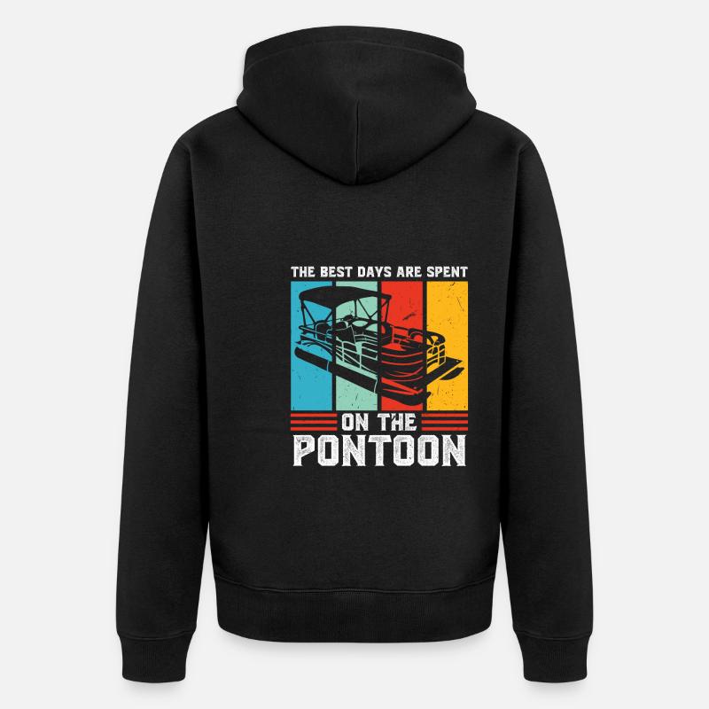 Ponton Pontonierboot Geschenk - Unisex Premium Bio Zip Hoodie - Schwarz