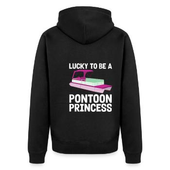 Ponton Pontonierboot Geschenk - Unisex Premium Bio Zip Hoodie - Schwarz - Hinten - Nico (187cm)