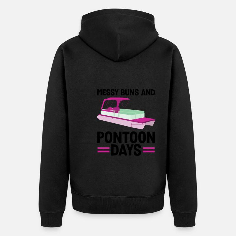 Ponton Pontonierboot Geschenk - Unisex Premium Bio Zip Hoodie - Schwarz