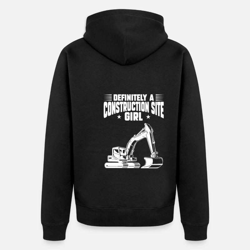 Baustelle Bauherr Geschenk - Unisex Premium Bio Zip Hoodie - Schwarz