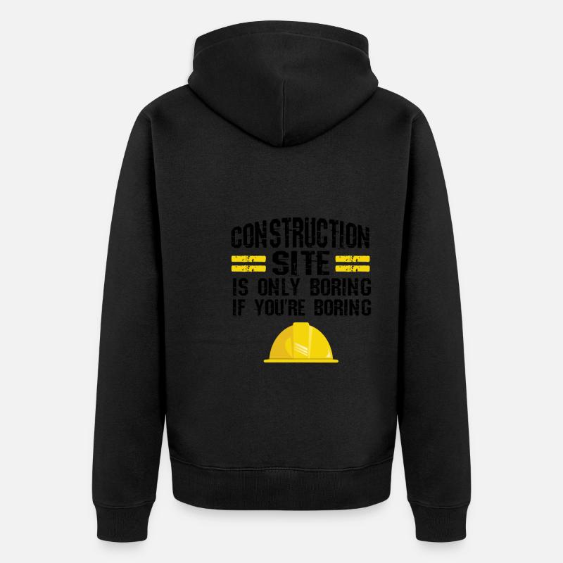 Baustelle Bauherr Geschenk - Unisex Premium Bio Zip Hoodie - Schwarz