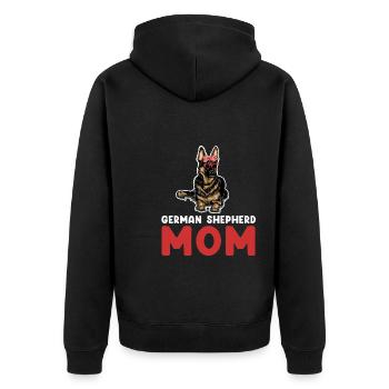 Deutscher Schäferhund Deutsche Schäferhund-Mama De - Unisex Premium Bio Zip Hoodie - Schwarz - Hinten - Nico (187cm)