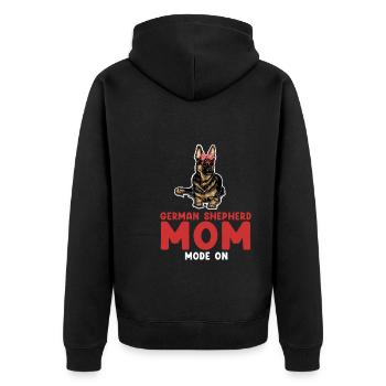 Deutscher Schäferhund Deutsche Schäferhund-Mama De - Unisex Premium Bio Zip Hoodie - Schwarz - Hinten - Nico (187cm)