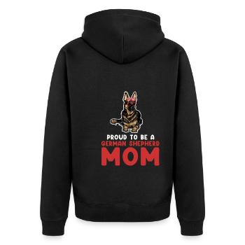 Deutscher Schäferhund Deutsche Schäferhund-Mama De - Unisex Premium Bio Zip Hoodie - Schwarz - Hinten - Nico (187cm)