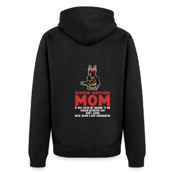 Deutscher Schäferhund Deutsche Schäferhund-Mama De - Unisex Premium Bio Zip Hoodie - Schwarz - Hinten - Nico (187cm)