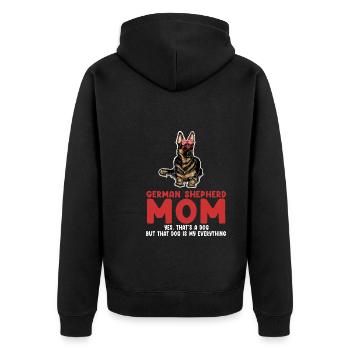 Deutscher Schäferhund Deutsche Schäferhund-Mama De - Unisex Premium Bio Zip Hoodie - Schwarz - Hinten - Nico (187cm)