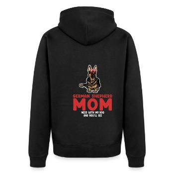 Deutscher Schäferhund Deutsche Schäferhund-Mama De - Unisex Premium Bio Zip Hoodie - Schwarz - Hinten - Nico (187cm)
