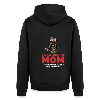 Deutscher Schäferhund Deutsche Schäferhund-Mama De - Unisex Premium Bio Zip Hoodie - Schwarz - Hinten - Nico (187cm)