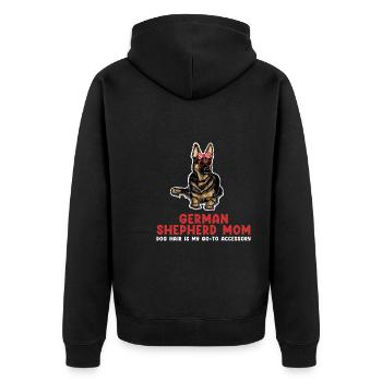 Deutscher Schäferhund Deutsche Schäferhund-Mama De - Unisex Premium Bio Zip Hoodie - Schwarz - Hinten - Nico (187cm)