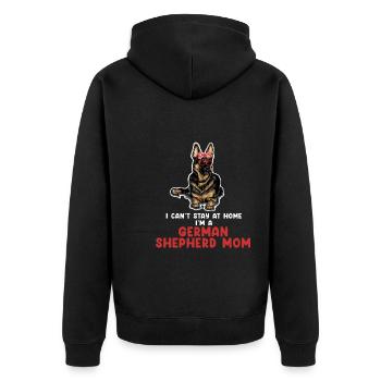 Deutscher Schäferhund Deutsche Schäferhund-Mama De - Unisex Premium Bio Zip Hoodie - Schwarz - Hinten - Nico (187cm)