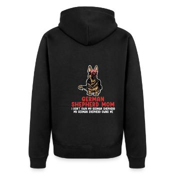 Deutscher Schäferhund Deutsche Schäferhund-Mama De - Unisex Premium Bio Zip Hoodie - Schwarz - Hinten - Nico (187cm)