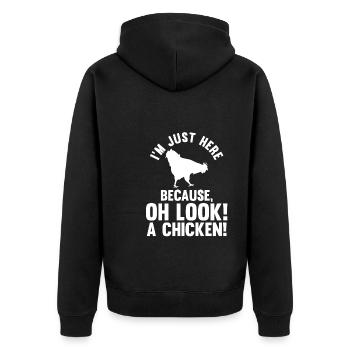Hühnerhaltung Tierhaltung Geschenk - Unisex Premium Bio Zip Hoodie - Schwarz - Hinten - Nico (187cm)
