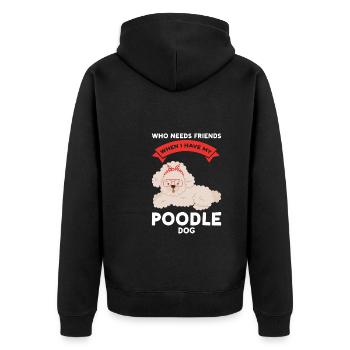 Pudel Pudel Mama Pudel Geschenk - Unisex Premium Bio Zip Hoodie - Schwarz - Hinten - Nico (187cm)