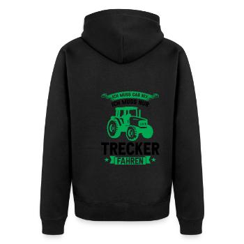Trecker Traktor Trecker-Fahrer Geschenk - Unisex Premium Bio Zip Hoodie - Schwarz - Hinten - Nico (187cm)