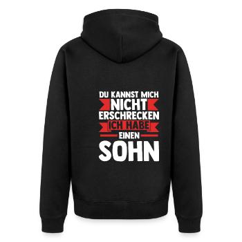 Papa Tochter Söhne Geschenk - Unisex Premium Bio Zip Hoodie - Schwarz - Hinten - Nico (187cm)