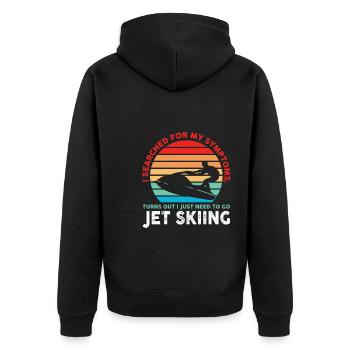 Jetski Jetskifahren Wintersport Geschenk - Unisex Premium Bio Zip Hoodie - Schwarz - Hinten - Nico (187cm)