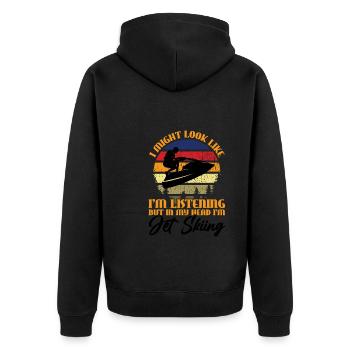 Jetski Jetskifahren Wintersport Geschenk - Unisex Premium Bio Zip Hoodie - Schwarz - Hinten - Nico (187cm)