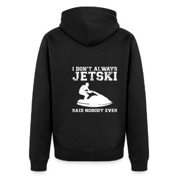 Jetski Jetskifahren Wintersport Geschenk - Unisex Premium Bio Zip Hoodie - Schwarz - Hinten - Nico (187cm)