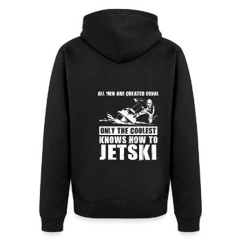 Jetski Jetskifahren Wintersport Geschenk - Unisex Premium Bio Zip Hoodie - Schwarz - Hinten - Nico (187cm)