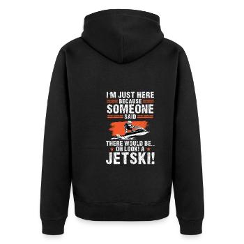 Jetski Jetskifahren Wintersport Geschenk - Unisex Premium Bio Zip Hoodie - Schwarz - Hinten - Nico (187cm)