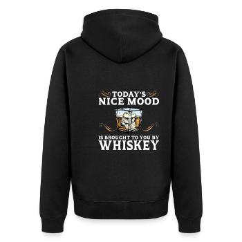 Whiskey trinken Whiskey trinken Whiskey Geschenk - Unisex Premium Bio Zip Hoodie - Schwarz - Hinten - Nico (187cm)
