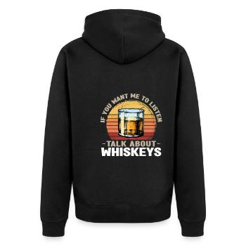 Whiskey trinken Whiskey trinken Whiskey Geschenk - Unisex Premium Bio Zip Hoodie - Schwarz - Hinten - Nico (187cm)