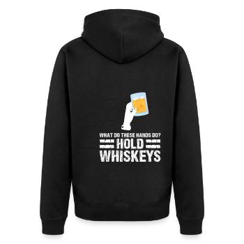 Whiskey trinken Whiskey trinken Whiskey Geschenk - Unisex Premium Bio Zip Hoodie - Schwarz - Hinten - Nico (187cm)