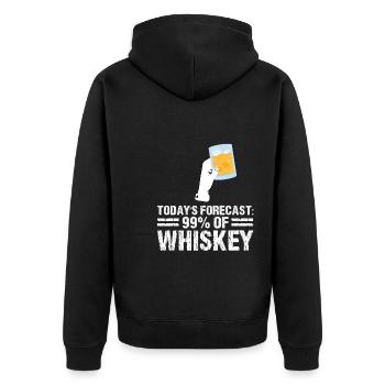 Whiskey trinken Whiskey trinken Whiskey Geschenk - Unisex Premium Bio Zip Hoodie - Schwarz - Hinten - Nico (187cm)
