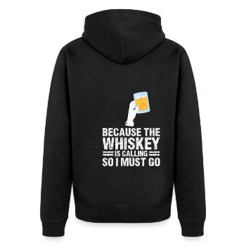 Whiskey trinken Whiskey trinken Whiskey Geschenk - Unisex Premium Bio Zip Hoodie - Schwarz - Hinten - Nico (187cm)