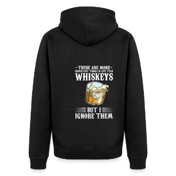 Whiskey trinken Whiskey trinken Whiskey Geschenk - Unisex Premium Bio Zip Hoodie - Schwarz - Hinten - Nico (187cm)