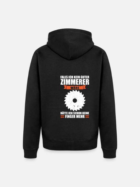 Zimmermann Beruf Zimmerer Geschenk - Unisex Premium Bio Zip Hoodie - Schwarz