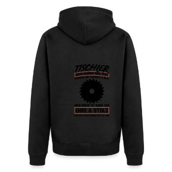 Tischler Beruf Schreiner Geschenk - Unisex Premium Bio Zip Hoodie - Schwarz - Hinten - Nico (187cm)