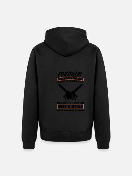 Forstwirt Beruf Holzfäller Geschenk - Unisex Premium Bio Zip Hoodie - Schwarz