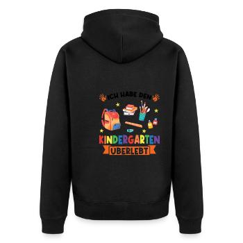 Kindergarten Abschluss Kita-Abgänger Geschenk - Unisex Premium Bio Zip Hoodie - Schwarz - Hinten - Nico (187cm)
