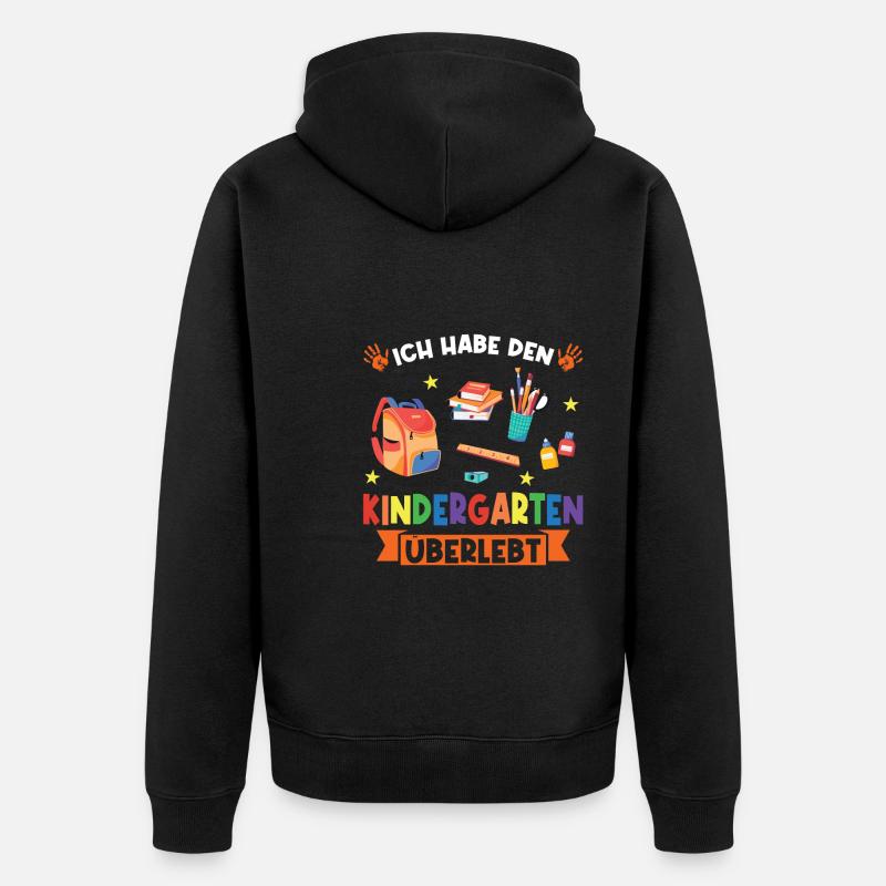 Kindergarten Abschluss Kindergartenkind Geschenk - Unisex Premium Bio Zip Hoodie - Schwarz