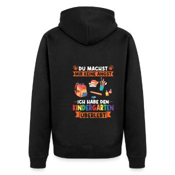 Kindergarten Abschluss Kita-Abgänger Geschenk - Unisex Premium Bio Zip Hoodie - Schwarz - Hinten - Nico (187cm)