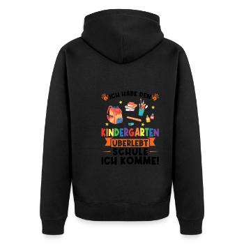 Kindergarten Abschluss Kindergartenkind Geschenk - Unisex Premium Bio Zip Hoodie - Schwarz - Hinten - Nico (187cm)