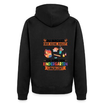 Kindergarten Abschluss Kita-Abschluss Geschenk - Unisex Premium Bio Zip Hoodie - Schwarz - Hinten - Nico (187cm)