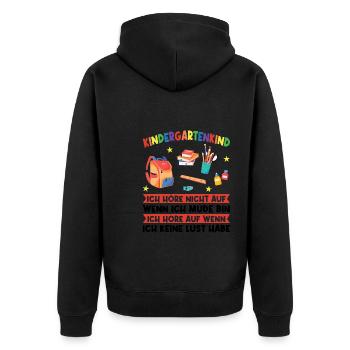Kindergarten Abschluss Kindergartenkind Geschenk - Unisex Premium Bio Zip Hoodie - Schwarz - Hinten - Nico (187cm)