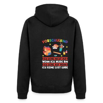 Vorschule Abschluss Vorschulkind Geschenk - Unisex Premium Bio Zip Hoodie - Schwarz - Hinten - Nico (187cm)