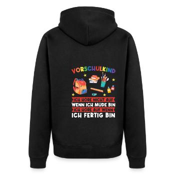 Vorschule Abschluss Vorschulkind Geschenk - Unisex Premium Bio Zip Hoodie - Schwarz - Hinten - Nico (187cm)