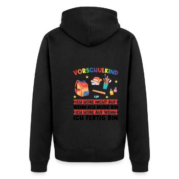 Vorschule Abschluss Vorschulkinder Geschenk - Unisex Premium Bio Zip Hoodie - Schwarz - Hinten - Nico (187cm)