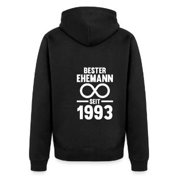 30 Jahre Ehe Ehemann 30. Hochzeitstag Geschenk - Unisex Premium Bio Zip Hoodie - Schwarz - Hinten - Nico (187cm)