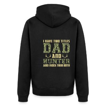 Jäger Jagd Jagd Geschenk - Unisex Premium Bio Zip Hoodie - Schwarz - Hinten - Nico (187cm)