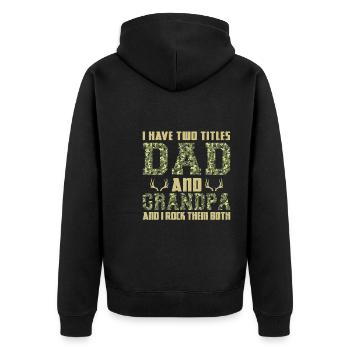 Jäger Jagd Jagd Geschenk - Unisex Premium Bio Zip Hoodie - Schwarz - Hinten - Nico (187cm)