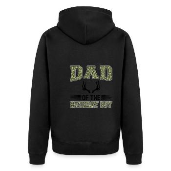Jäger Jagd Jagd Geschenk - Unisex Premium Bio Zip Hoodie - Schwarz - Hinten - Nico (187cm)