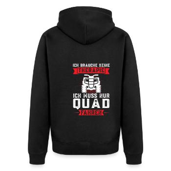 Quad Biker Quadbike Geschenk - Unisex Premium Bio Zip Hoodie - Schwarz - Hinten - Nico (187cm)